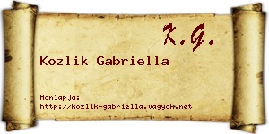 Kozlik Gabriella névjegykártya